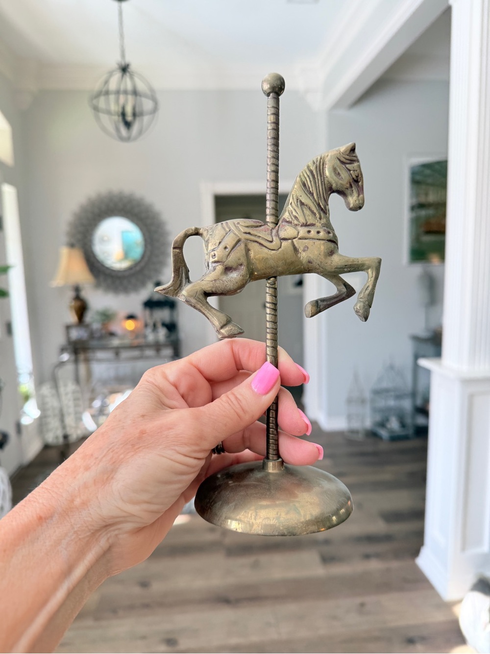 Vintage Brass Carousel Horse Figurine - Picture 5 of 13